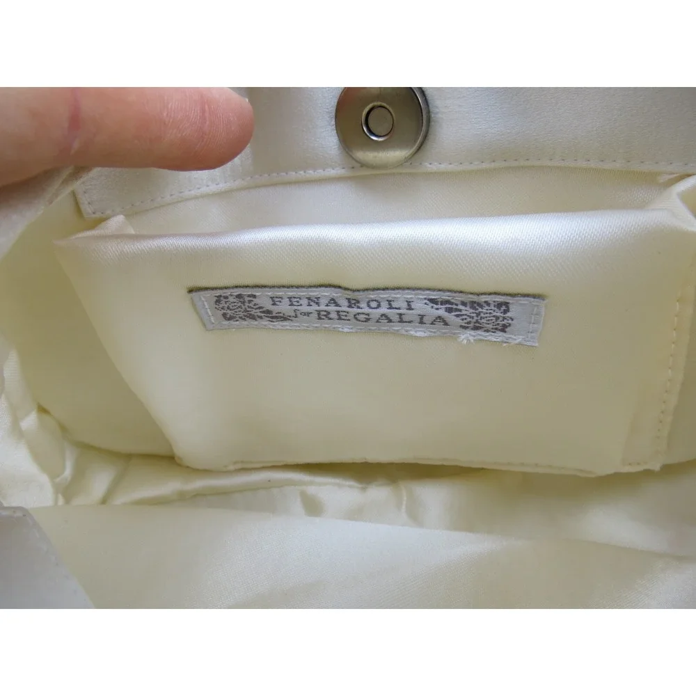 Fenaroli for Regalia Veil Handmade Purse Clutch Bag White Bridal HB 205 W